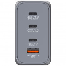 VERBATIM Chargeur secteur  GNC 1x port USB-A + 3x ports USB-C 200W (Noir)
