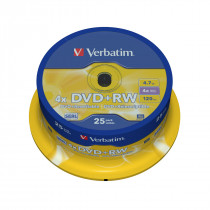 VERBATIM DVD+RW 4.7 GO CERTIFIÉ 4X (PACK DE 25, SPINDLE)