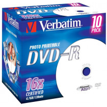 VERBATIM DVD-R 4.7 GO 16X IMPRIMABLE (PAR 10, BOITE)
