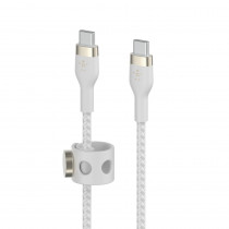 BELKIN Boost Charge Pro Flex Câble silicone tressé USB-C vers USB-C (blanc)