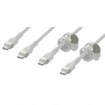 BELKIN 2x Boost Charge Pro Flex Câbles silicone tressé USB-C vers USB-C (blanc)