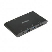 PNY 1XTYPE-C M 2XTYPE-C FEM 1XRJ45 Mini Dock USB-C Portable Tout-en-un