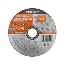 Universal Fit Disque de coupe métal/inox 125x1x22,2 mm Universel fit, 5 pièces