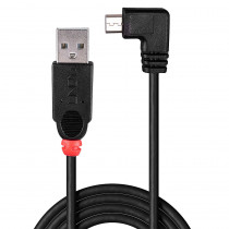 Lindy USB 2.0 Type A/Micro-B 90 2m Mini-B plug right angled