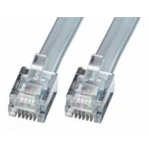 Lindy RJ-11/6 Cable silver Pin-Connection 5m