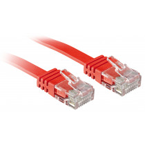 Lindy Cat.6 U/UTP Flat Patch Cable Red 0.3m Without Shielding