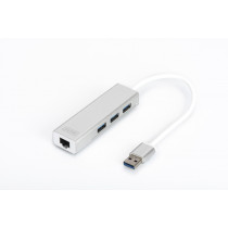DIGITUS USB 3.0 3-Port Hub mit Gigabit LAN