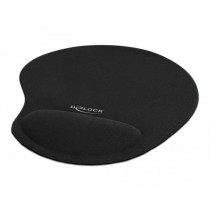 DeLock Tapis de souris ergonomique avec repose-poignet en gel noir