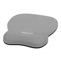 DeLock Tapis de souris ergonomique avec repose-poignets en gel gris