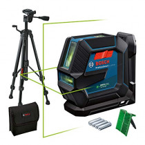 Bosch Professional Niveau Laser GLL 2-15 G (faisceau vert, d'intérieur, support LB 10, trépied BT 150, portée visible: jusqu’à 15 m, 4x piles AA)
