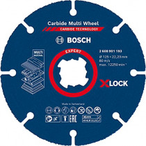 Bosch Professional 1x Disque à tronçonner Expert Carbide Multi Wheel X-LOCK (pour Bois dur, Ø 125 mm, Accessoire Petite meuleuse angulaire)