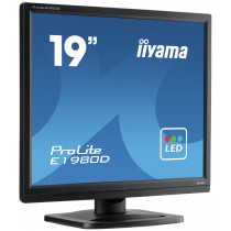 IIYAMA Ecran  19'' Noir LED 5:4 1280x1024  5ms 250 cd/m  VGA DVI / E1980D-B1