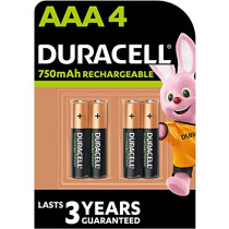 Duracell Pack blister de 4 piles rechargeables  AAA 1,2V - 750 mAh (R03)