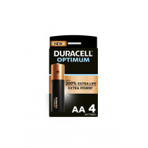 Duracell Pack de 4 piles alcalines AA  Optimum, 1,5 V LR06
