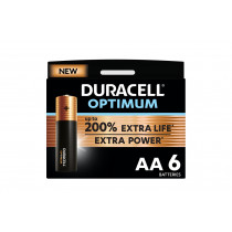 Duracell Pack de 6 piles AA  Optimum, 1,5 V LR06