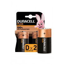 Duracell Pack de 2 piles alcalines D  Plus, 1.5V LR20