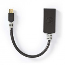 Nedis Mini câble Display Port DisplayPort 1.4 Mini DisplayPort mâle Sortie HDMI  48 Gbps Plaqué or 0.20 m Rond PVC Anthracite Sac en Plastique