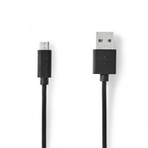 Nedis Câble USB 2.0 USB-A Mâle vers USB Micro-B Mâle 3.00 m Noir