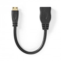 Nedis Câble HDMI Haute Vitesse avec Ethernet HDMI Mini Connecteur 4K@30Hz 10.2 Gbps 0.20m Noir