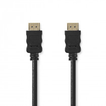 Nedis Câble HDMI Haute Vitesse avec ethernet HDMI Connecteur HDMI Connecteur 4K@30Hz ARC 10.2 Gbps 7.50 m Rond PVC Noir Label