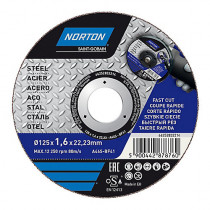 Norton Disque de coupe métal  125x1,6x22,2 mm