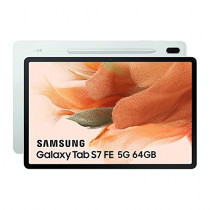 SAMSUNG Samsung Galaxy Tab S7 FE 5G 12.4" tablet boasts a Qualcomm Snapdragon 750G processor and 4GB RAM for seamless performance. Enjoy vibrant visuals on the 2560 x 1600 display. With 64GB internal storage, expandable via the card slot, store all