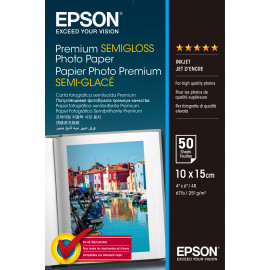 EPSON Pap Photo Premium Semi Glacé 10x15cm (50f./251g)