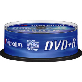 VERBATIM DVD+R 4.7 Go certifié 16x (pack de 25, spindle)