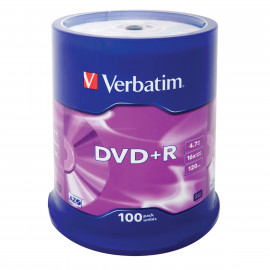 VERBATIM DVD+R 4.7 Go certifié 16x (pack de 100, spindle)