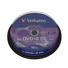 VERBATIM DVD+R DL 8.5 Go certifié 8x (pack de 10, spindle)