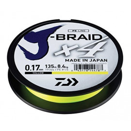 Daiwa J-Braid X4 Fil de pêche 135 m Jaune 0,15 mm