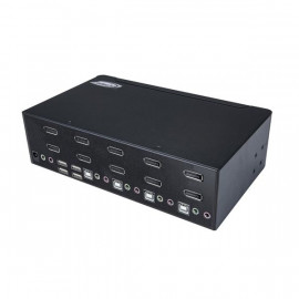 STARTECH Switch KVM double affichage DisplayPort 4K 60 Hz à 4 ports avec hub 2x ports USB 2.0 intégré