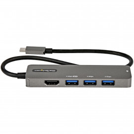 STARTECH Adaptateur multiport USB-C vers HDMI 4K 60 Hz, Hub 4 ports USB 3.0 et Power Delivery 100W