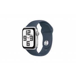 APPLE Watch SE GPS + Cellular (2023) Silver Aluminium Bracelet Sport Band Storm Blue 40 mm