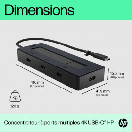 HP HUB USB-C 4 EN 1 GRIS