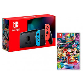 Nintendo Nintendo Switch Rouge/Bleu Néon 32Go [Nouveau modèle V2] Super Mario Party + Mario Kart 8 Deluxe