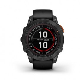 GARMIN Fenix 7 Pro Solar Edition, Acier, Gray avec bracelet noir