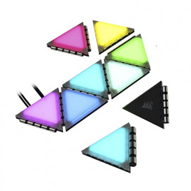 CORSAIR iCUE LC100 Étui Accent Lighting Panels - Mini Triangle - 9x Tile Starter Kit