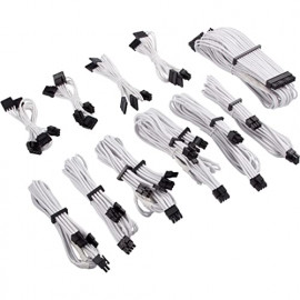 CORSAIR Premium Pro Sleeved Kabel-Set (Gen 4) - blanc