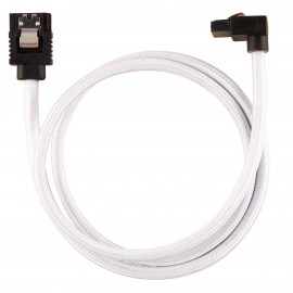 CORSAIR Câble SATA gainé Premium 60 cm connecteur coudé (coloris blanc)