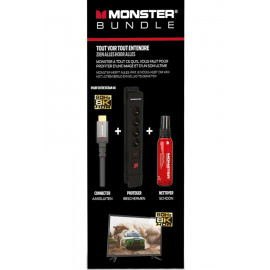 Monster PACK CABLE HDMI 2.1 1,8 M+ PARAFOUDRE 4 PRISES + KIT DE NETTOYAGE ÉCRAN 60ML