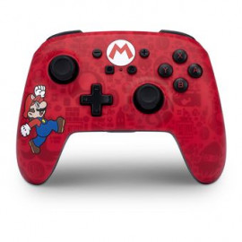 PowerA Manette de jeu sans fil  Mario Here We Go pour Nintendo Switch (Rouge/Noir)