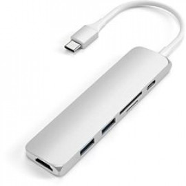 Satechi HUB USB-C 6 EN 1 CABLE ARGENT