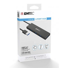 EMTEC Hub USB 3.1  4 ports Ultra Slim (Noir)
