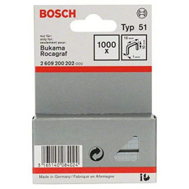 Bosch Professional Agrafe à fil plat de type 51 10 x 1 x 10 mm 1000 pièces