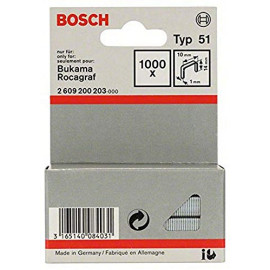Bosch Professional Bosch 2609200203 Agrafes 14 / 10 mm 1000 pièces Type 51