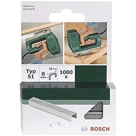 Bosch Professional Bosch 2609255832 Set de 1000 agrafes Ã  fil plat Type 51 Largeur 10 mm Epaisseur 1 mm Longueur 8 mm