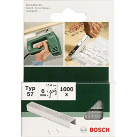 Bosch Professional Set de 1000 agrafes à fil plat Type 52 Largeur 12,3 mm Epaisseur 1,25 mm Longueur 14 mm