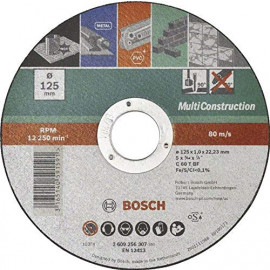 Bosch Professional Bosch 2609256307 Disque Ã  tronÃ§onner Ã  moyeu plat Multi Construction DiamÃ¨tre 125 mm DiamÃ¨tre d'alÃ©sage 22/23 mm Epaisseur 1 mm