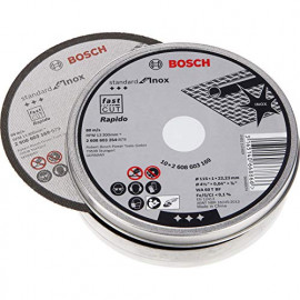 Bosch Professional 2608603254 Disque à tronçonner à moyeu plat standard for inox rapido WA 60 T BF 115 mm 22,23 mm 1,0 mm